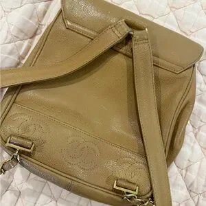 Vintage Chanel Tan triple C backpack CHANEL | Bags | Vintage Chanel Tan Triple C Backpack | Poshmark main image 4